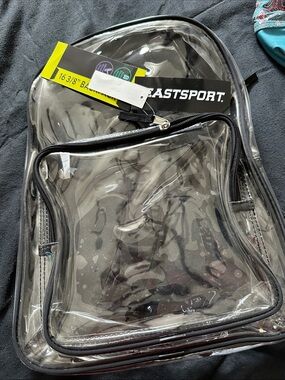 Eastsport Clear Backpack with Black Trim - Men’s Transparent Pack